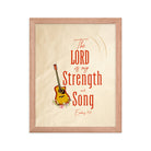 Exodus 15:2 Bible Verse, The LORD is my strength Enhanced Matte Paper Framed Poster Wall Art Red Oak 11″×14″