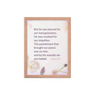 Isaiah 53:5 Bible Verse, by his wounds Enhanced Matte Paper Framed Poster Wall Art Red Oak 12″×16″