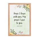 John 14:27 Bible Verse, My peace Enhanced Matte Paper Framed Poster Wall Art Red Oak 12″×18″