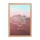 John 14:27 Bible Verse, I give you Enhanced Matte Paper Framed Poster Wall Art Red Oak 12″×18″
