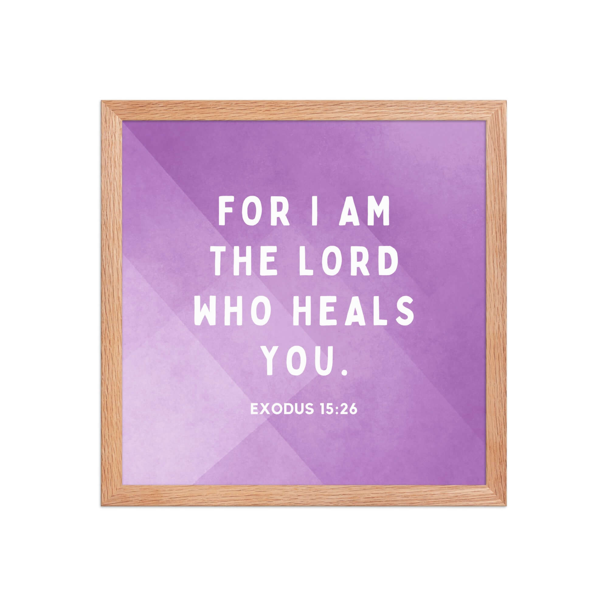 Exodus 15:26 Bible Verse, in his eyes Enhanced Matte Paper Framed Poster Wall Art Red Oak 14″×14″
