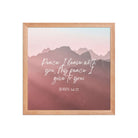 John 14:27 Bible Verse, I give you Enhanced Matte Paper Framed Poster Wall Art Red Oak 14″×14″