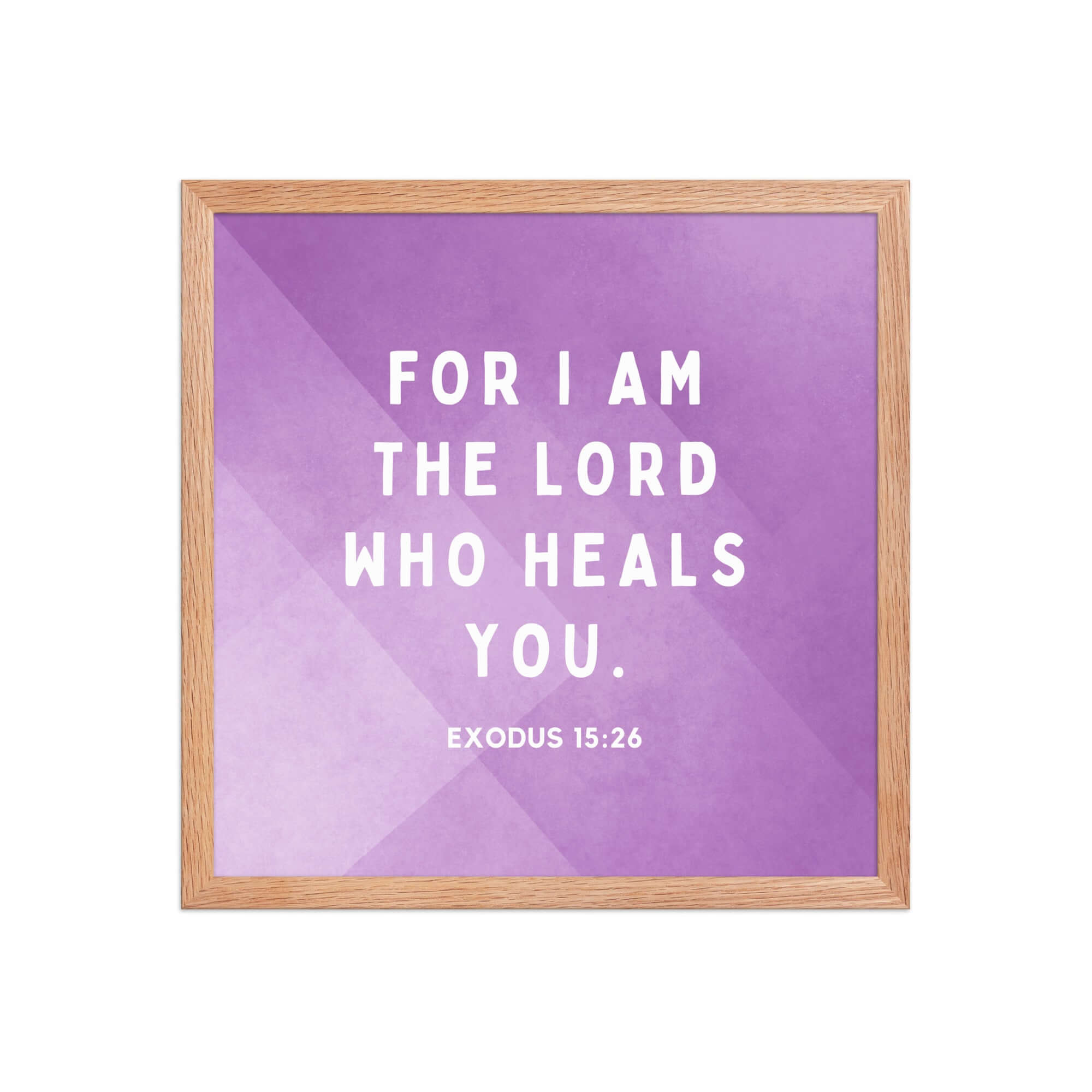 Exodus 15:26 Bible Verse, in his eyes Enhanced Matte Paper Framed Poster Wall Art Red Oak 16″×16″
