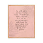 Revelation 21:4 Bible Verse, their eyes Enhanced Matte Paper Framed Poster Wall Art Red Oak 16″×20″