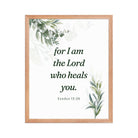 Exodus 15:26 Bible Verse, Gods voice Enhanced Matte Paper Framed Poster Wall Art Red Oak 16″×20″