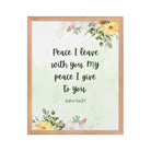 John 14:27 Bible Verse, My peace Enhanced Matte Paper Framed Poster Wall Art Red Oak 16″×20″
