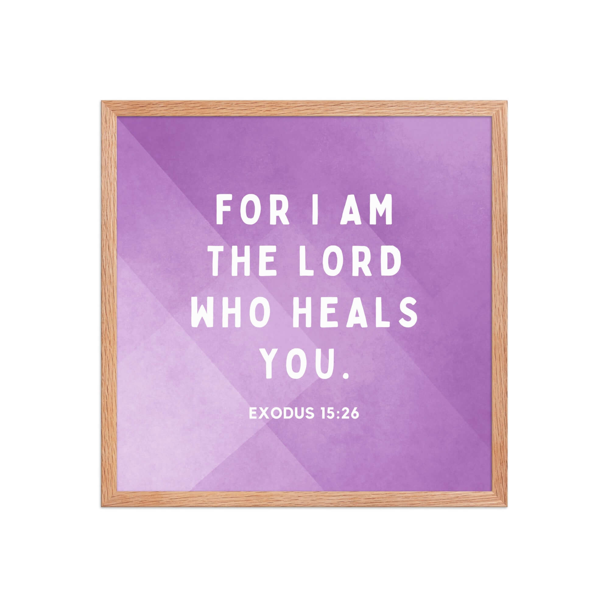 Exodus 15:26 Bible Verse, in his eyes Enhanced Matte Paper Framed Poster Wall Art Red Oak 18″×18″