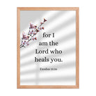 Exodus 15:26 Bible Verse, diligently listen Enhanced Matte Paper Framed Poster Wall Art Red Oak 18″×24″