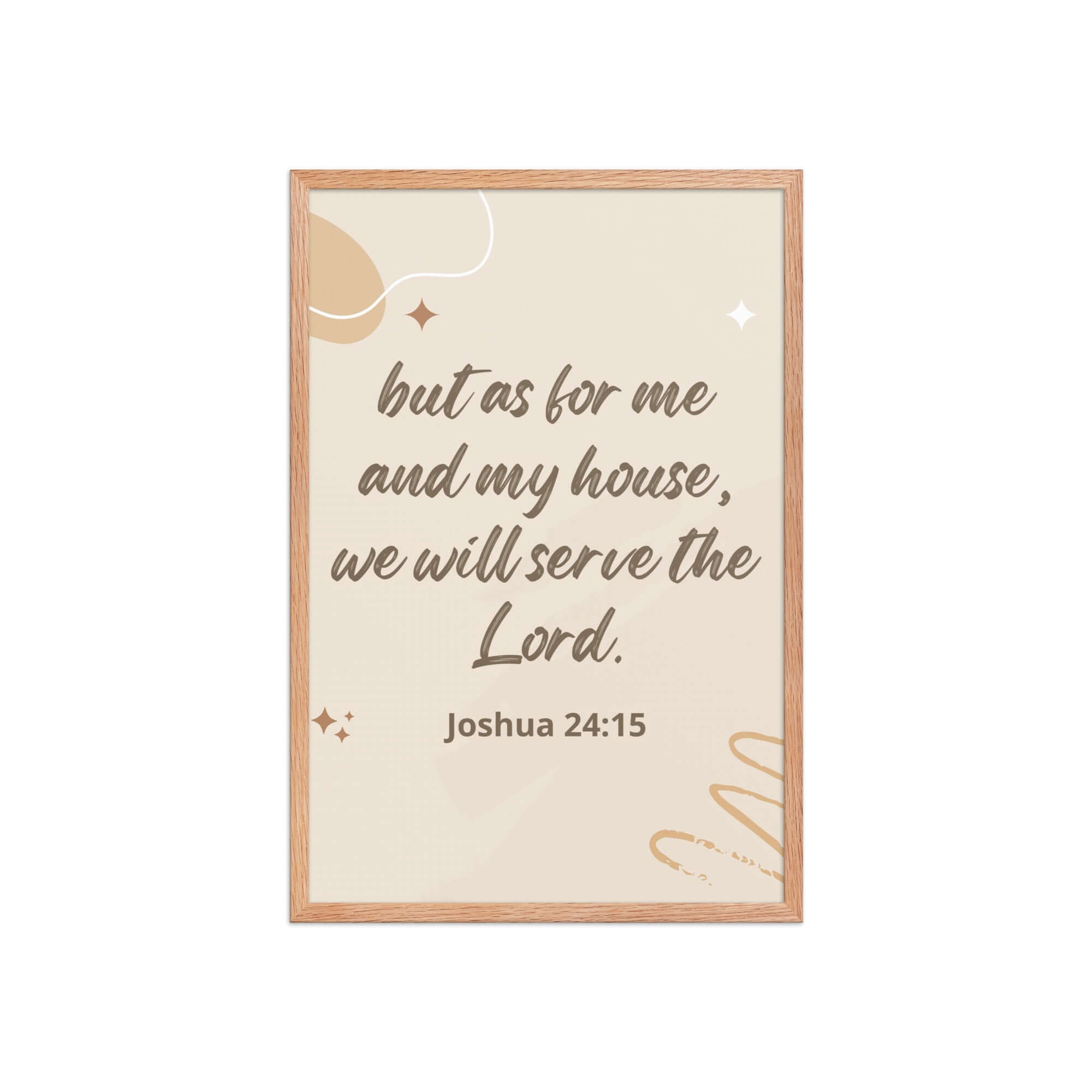 Joshua 24:15 Bible Verse, will serve Enhanced Matte Paper Framed Poster Wall Art