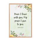 John 14:27 Bible Verse, My peace Enhanced Matte Paper Framed Poster Wall Art Red Oak 24″×36″