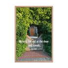 Revelation 3:20 Bible Verse, Garden Doorway Enhanced Matte Paper Framed Poster Wall Art Red Oak 24″×36″