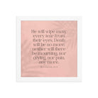 Revelation 21:4 Bible Verse, their eyes Enhanced Matte Paper Framed Poster Wall Art White 10″×10″