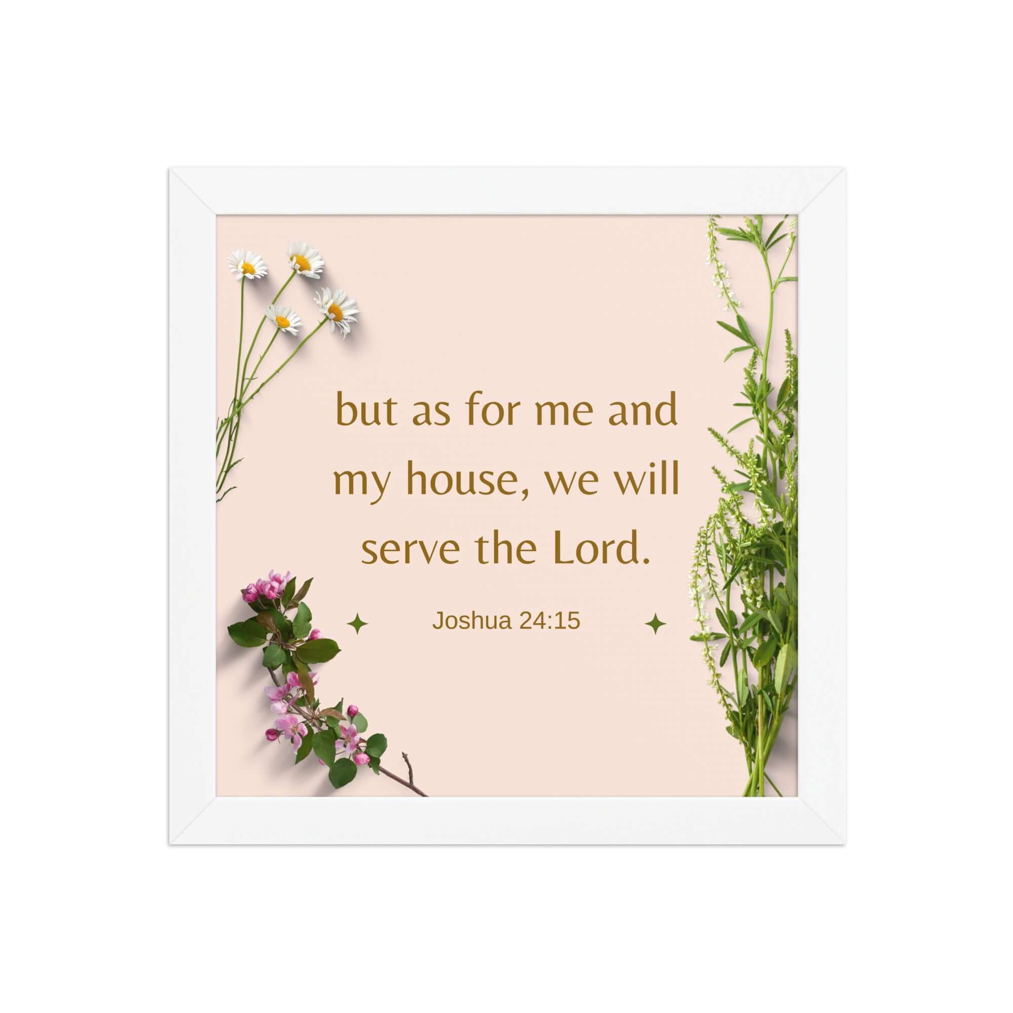 Joshua 24:15 Bible Verse, your fathers Enhanced Matte Paper Framed Poster Wall Art White 10″×10″