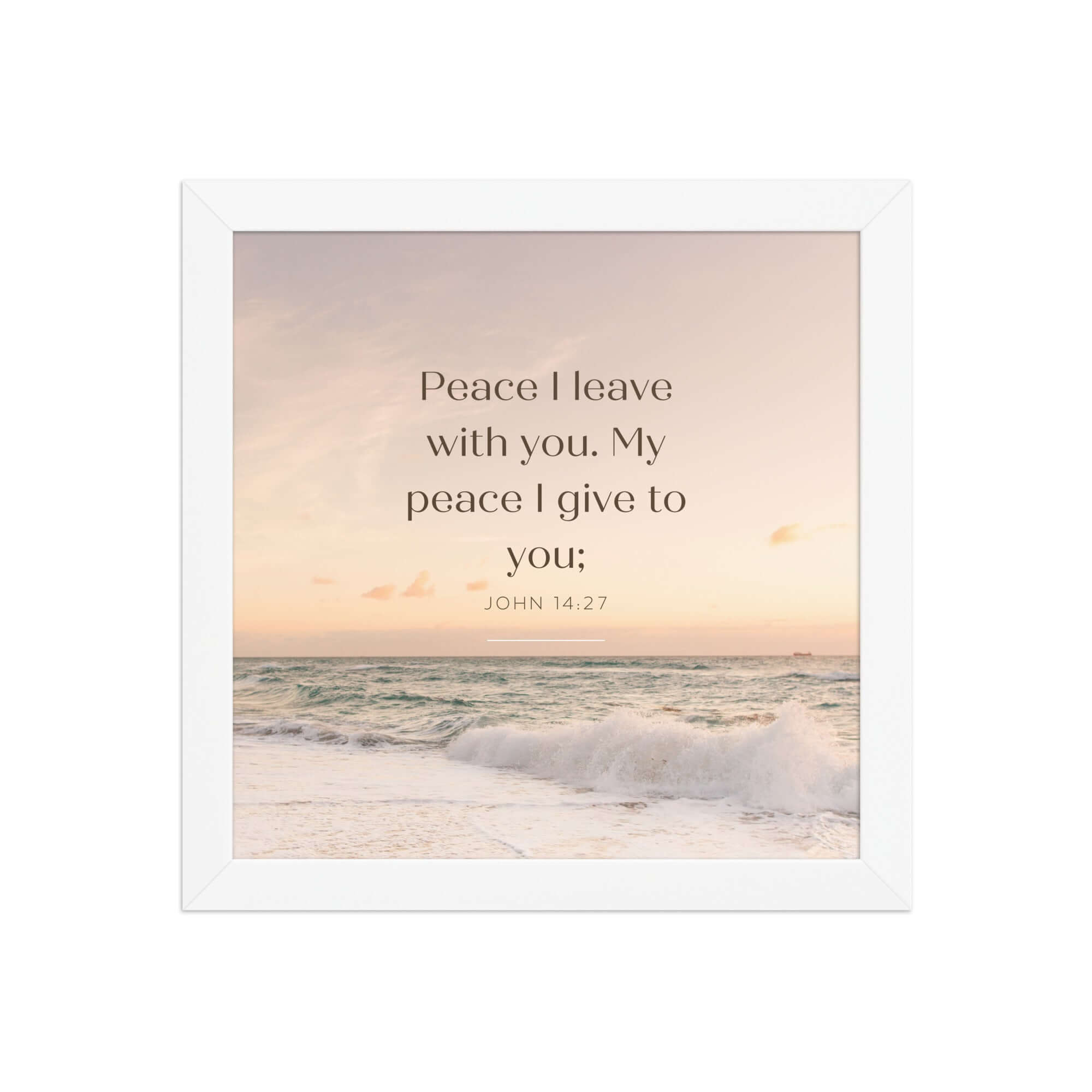 John 14:27 Bible Verse, not as the Enhanced Matte Paper Framed Poster Wall Art White 10″×10″