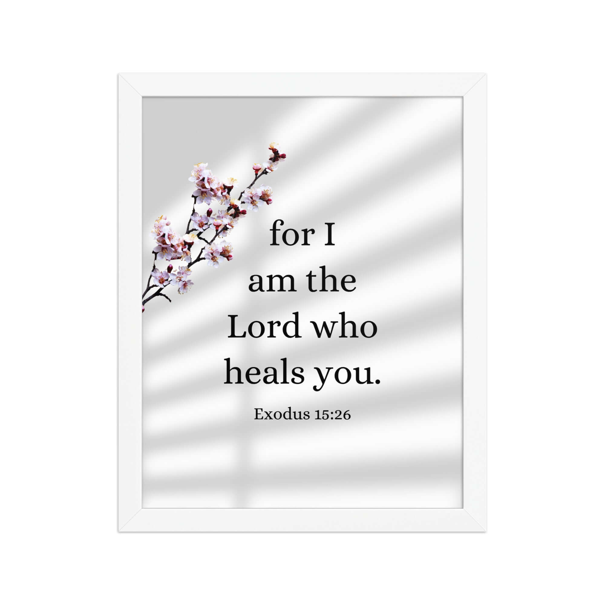 Exodus 15:26 Bible Verse, diligently listen Enhanced Matte Paper Framed Poster Wall Art White 11″×14″
