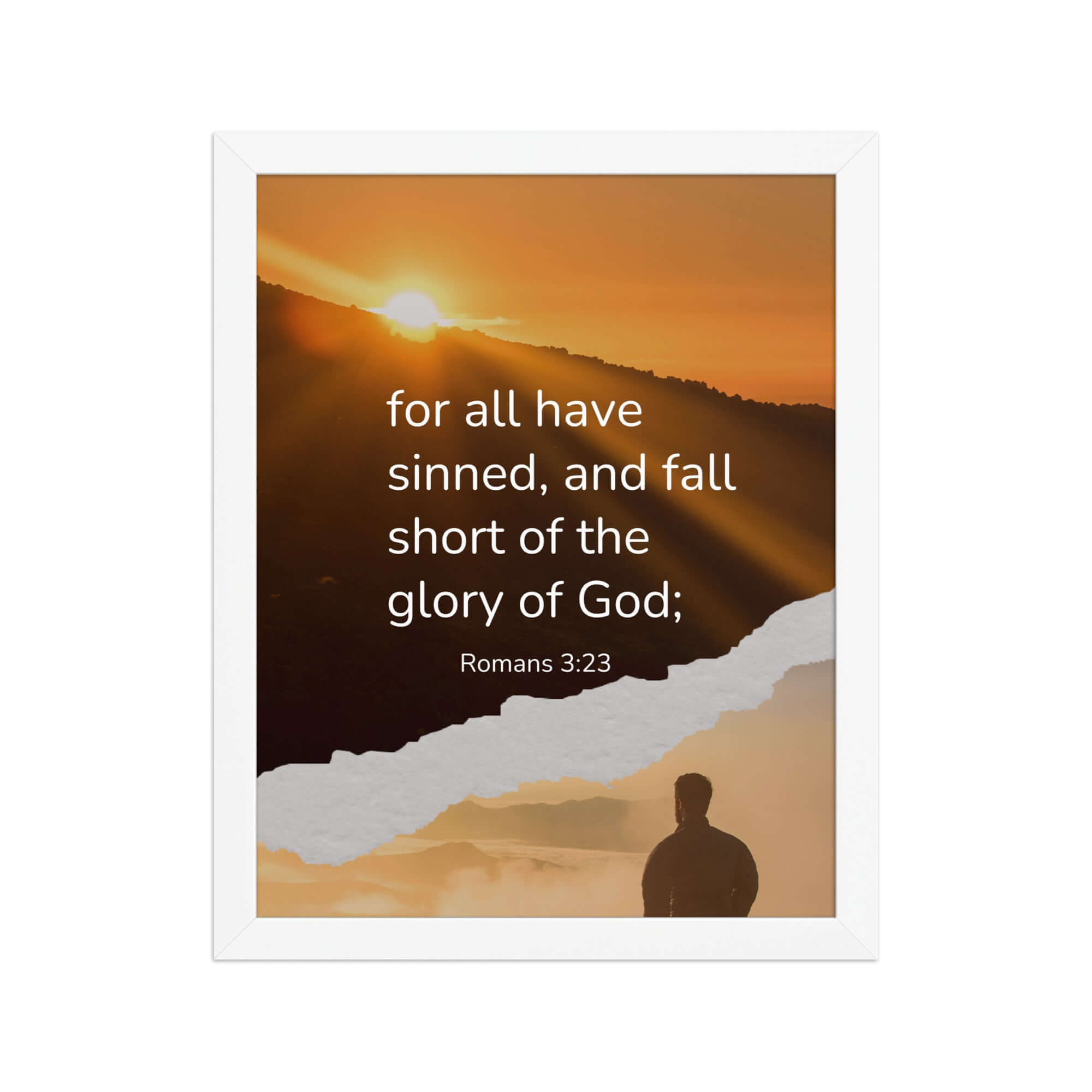 Romans 3:23 Bible Verse, of God Enhanced Matte Paper Framed Poster Wall Art White 11″×14″