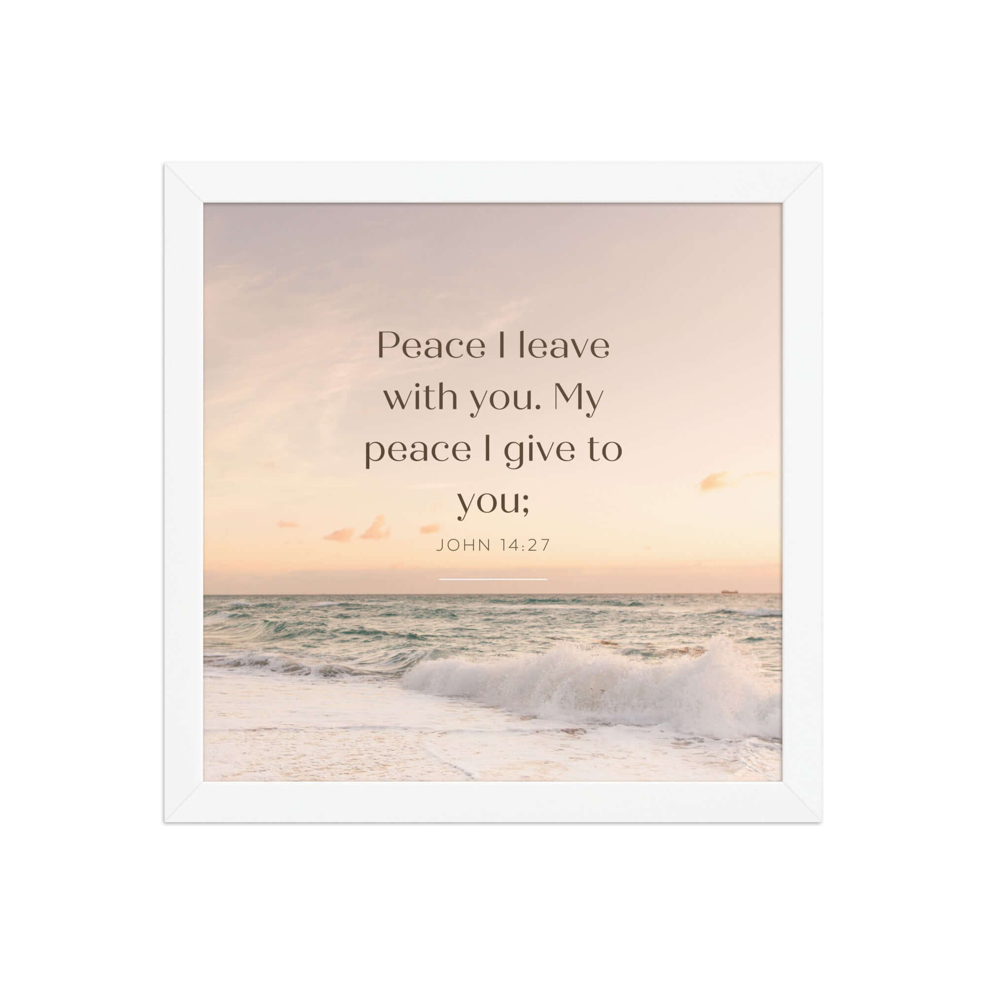 John 14:27 Bible Verse, not as the Enhanced Matte Paper Framed Poster Wall Art White 12″×12″