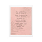 Revelation 21:4 Bible Verse, their eyes Enhanced Matte Paper Framed Poster Wall Art White 12″×16″