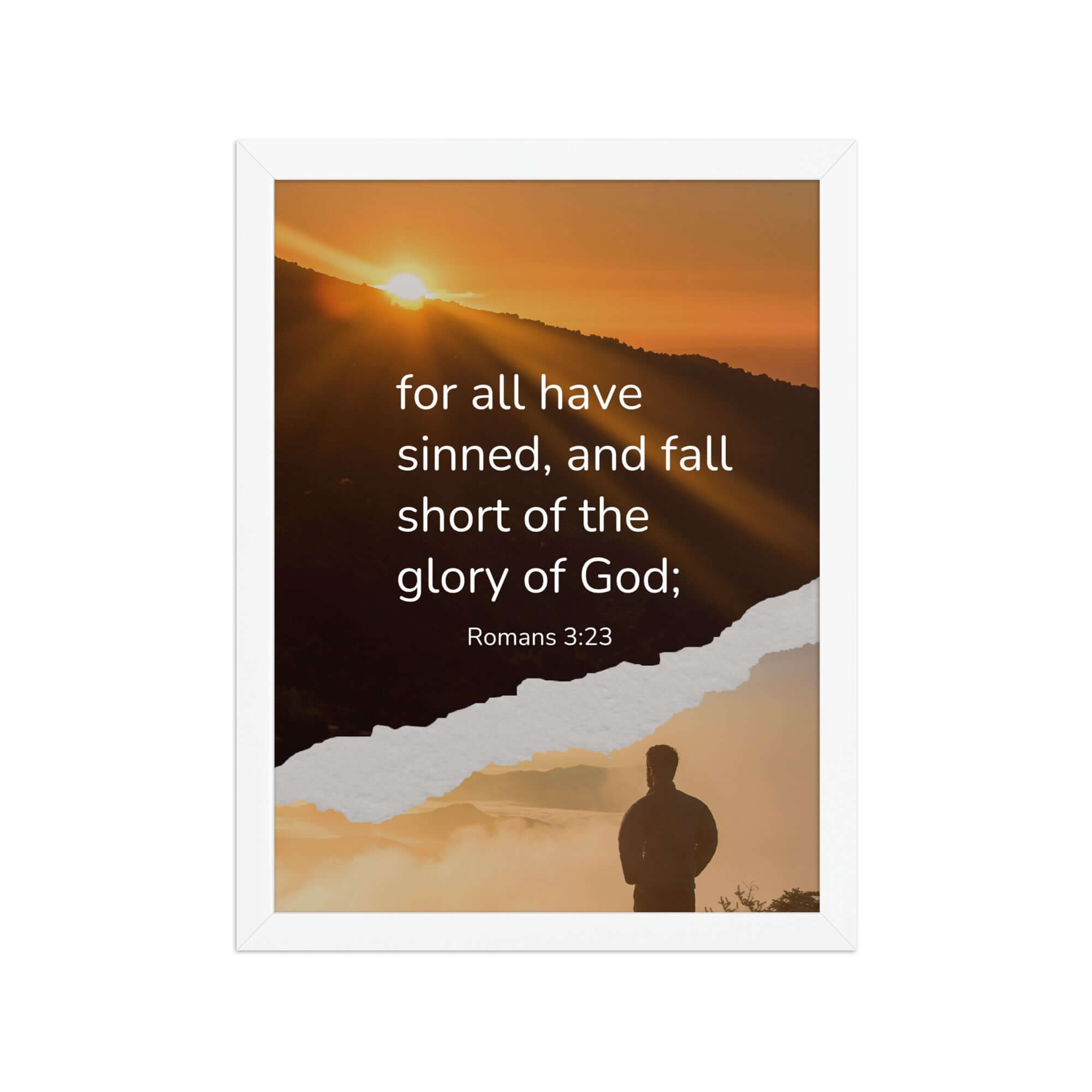 Romans 3:23 Bible Verse, of God Enhanced Matte Paper Framed Poster Wall Art White 12″×16″