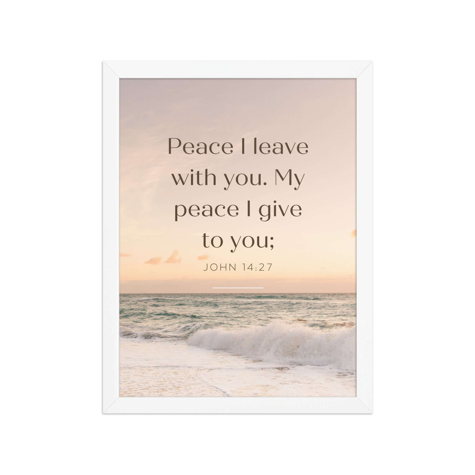 John 14:27 Bible Verse, not as the Enhanced Matte Paper Framed Poster Wall Art White 12″×16″