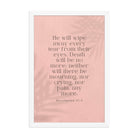 Revelation 21:4 Bible Verse, their eyes Enhanced Matte Paper Framed Poster Wall Art White 12″×18″