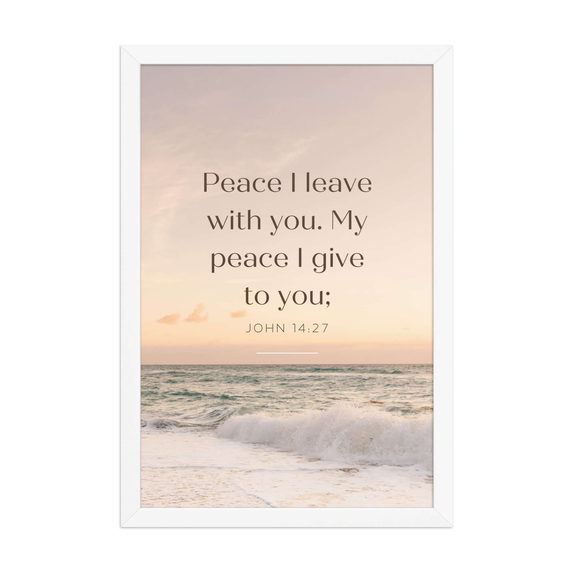 John 14:27 Bible Verse, not as the Enhanced Matte Paper Framed Poster Wall Art White 12″×18″