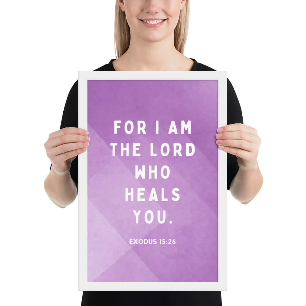 Exodus 15:26 Bible Verse, in his eyes Enhanced Matte Paper Framed Poster Wall Art White 12″×18″