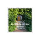 Revelation 3:20 Bible Verse, Garden Doorway Enhanced Matte Paper Framed Poster Wall Art White 14″×14″