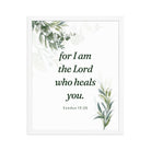 Exodus 15:26 Bible Verse, Gods voice Enhanced Matte Paper Framed Poster Wall Art White 16″×20″