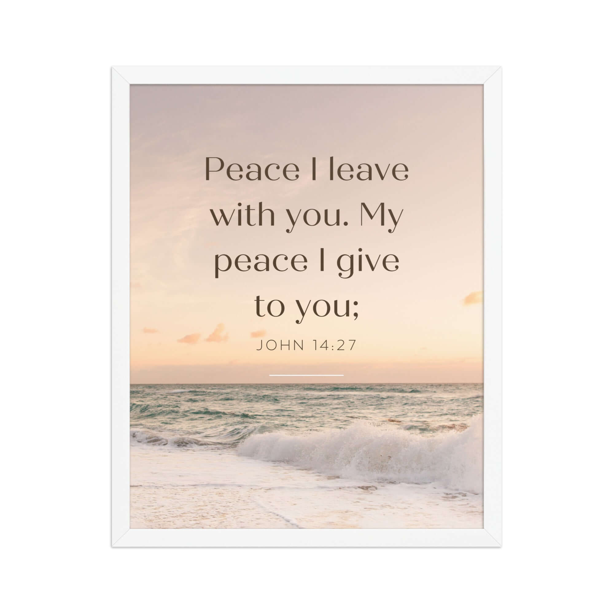 John 14:27 Bible Verse, not as the Enhanced Matte Paper Framed Poster Wall Art White 16″×20″