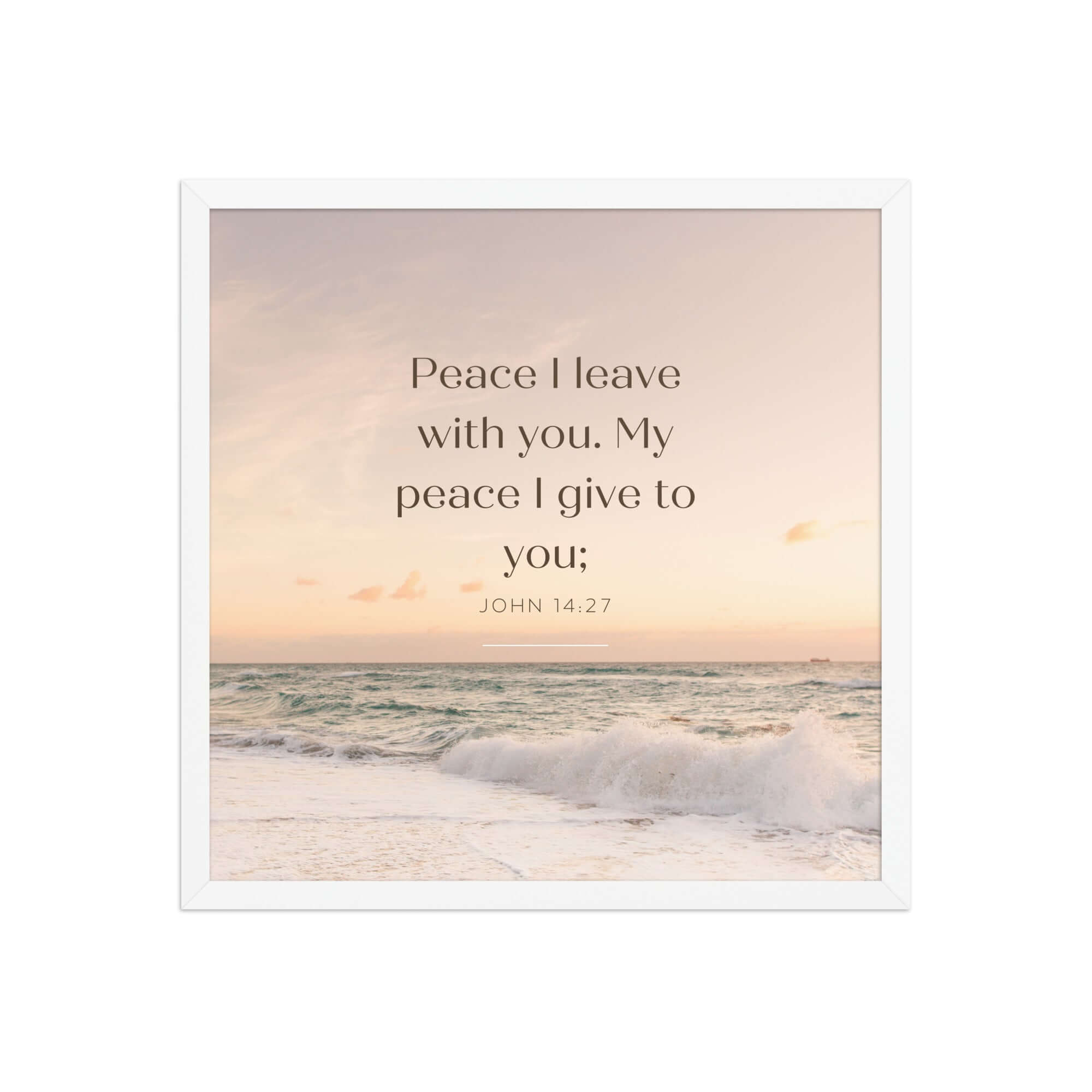 John 14:27 Bible Verse, not as the Enhanced Matte Paper Framed Poster Wall Art White 18″×18″