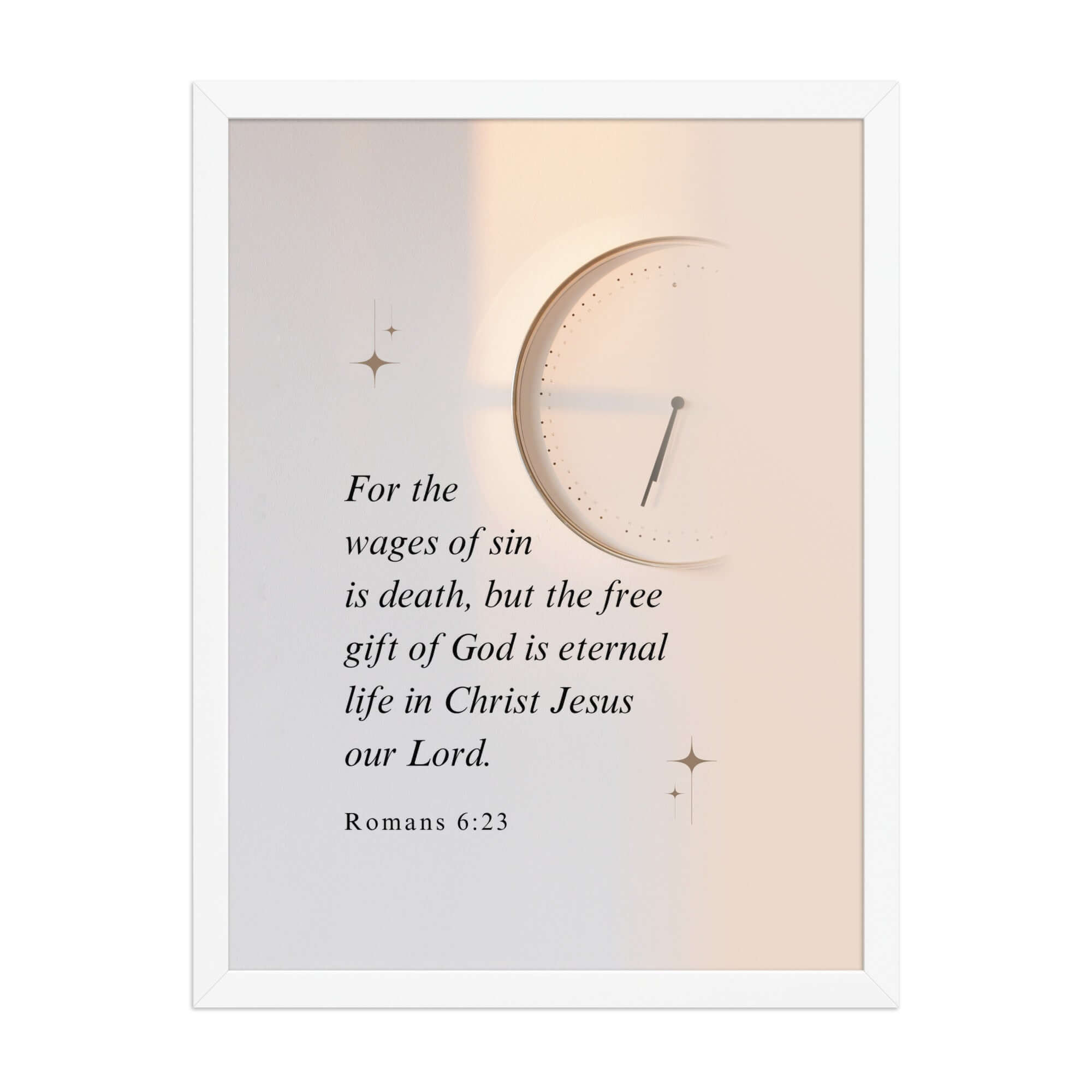 Romans 6:23 Bible Verse, our Lord Enhanced Matte Paper Framed Poster Wall Art White 18″×24″
