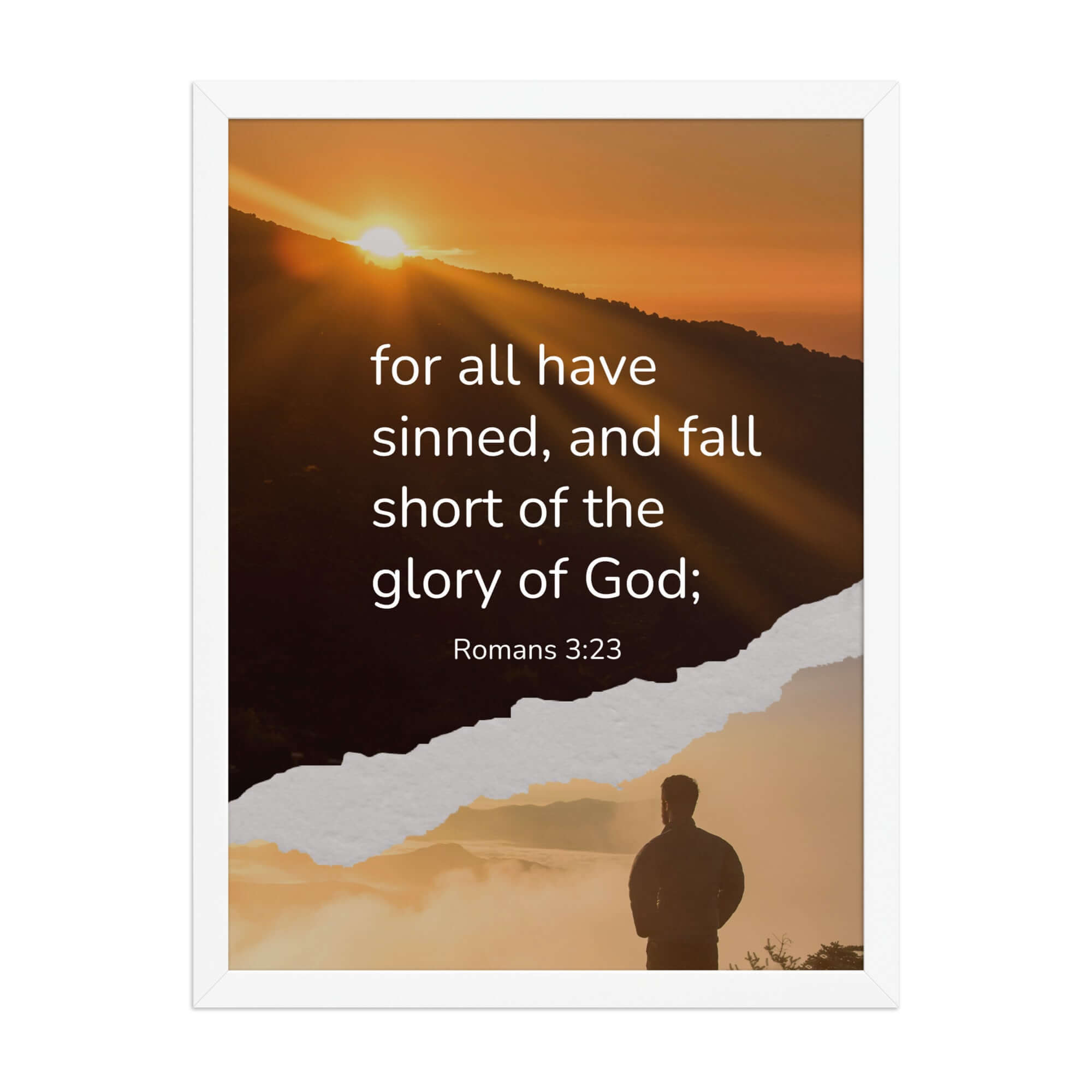 Romans 3:23 Bible Verse, of God Enhanced Matte Paper Framed Poster Wall Art White 18″×24″