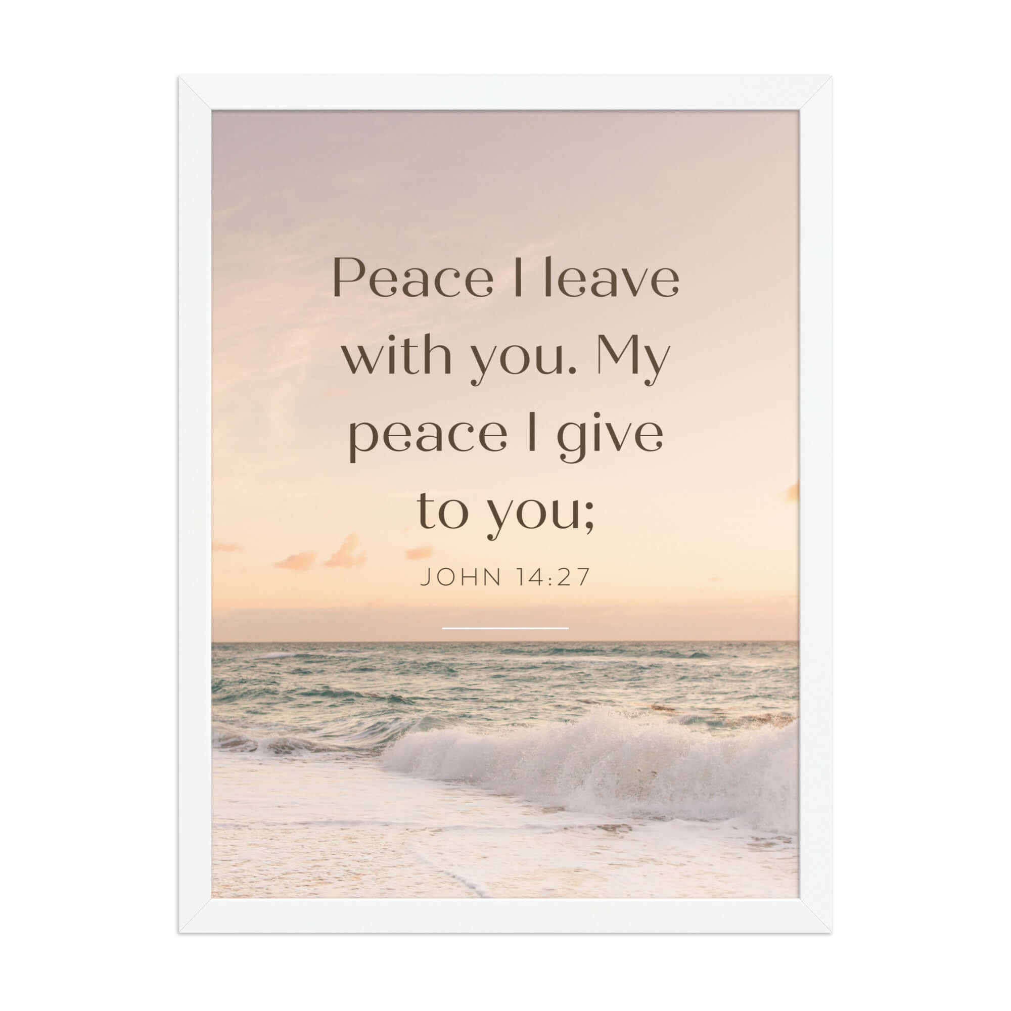 John 14:27 Bible Verse, not as the Enhanced Matte Paper Framed Poster Wall Art White 18″×24″