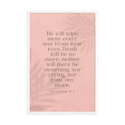 Revelation 21:4 Bible Verse, their eyes Enhanced Matte Paper Framed Poster Wall Art White 24″×36″