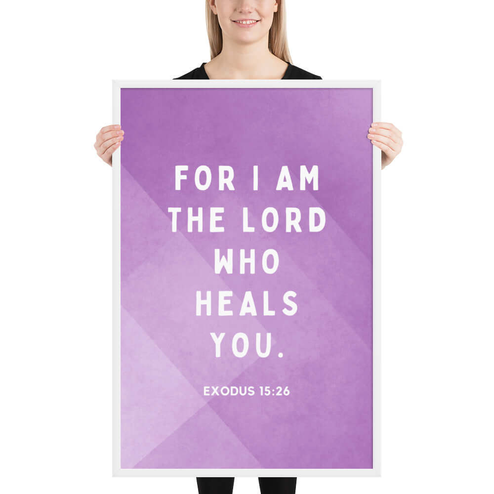 Exodus 15:26 Bible Verse, in his eyes Enhanced Matte Paper Framed Poster Wall Art White 24″×36″