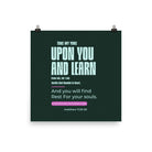 Matthew 11:29-30 Bible Verse, I am gentle Enhanced Matte Paper Poster Wall Art 10″×10″