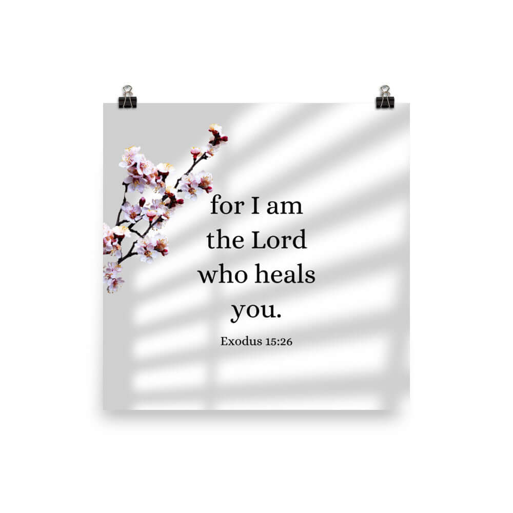 Exodus 15:26 Bible Verse, diligently listen Enhanced Matte Paper Poster Wall Art 10″×10″