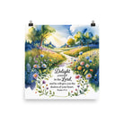 Psalm 37:4 Bible Verse, desires Enhanced Matte Paper Poster 10″×10″