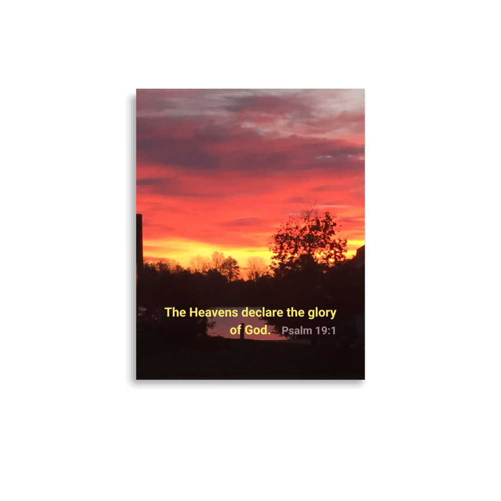 Psalm 19:1 Bible Verse, Sunset Glory Enhanced Matte Paper Poster Wall Art
