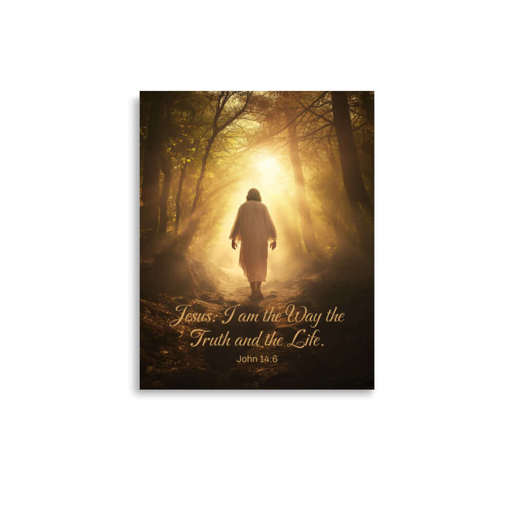 John 14:6 Bible Verse, Forest Image Enhanced Matte Paper Poster Wall Art