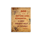 Psalm 46:1 Bible Verse, God is Our Refuge Enhanced Matte Paper Poster Wall Art