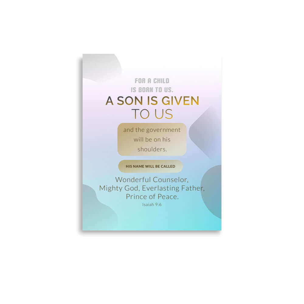 Isaiah 9:6 Bible Verse, Wonderful Counselor Enhanced Matte Paper Poster Wall Art