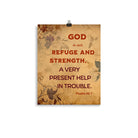 Psalm 46:1 Bible Verse, God is Our Refuge Enhanced Matte Paper Poster Wall Art 11″×14″