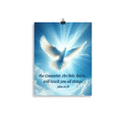 John 14:26 Bible Verse, Holy Spirit Dove Enhanced Matte Paper Poster Wall Art 11″×14″