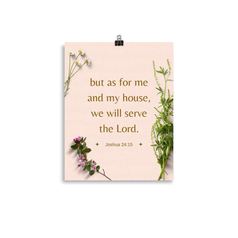 Joshua 24:15 Bible Verse, your fathers Enhanced Matte Paper Poster Wall Art 11″×14″