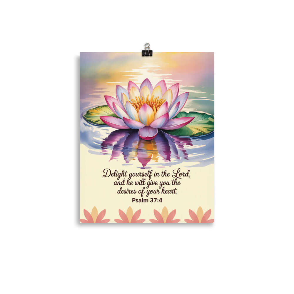 Psalm 37:4 Bible Verse, the Lord Enhanced Matte Paper Poster 11″×14″