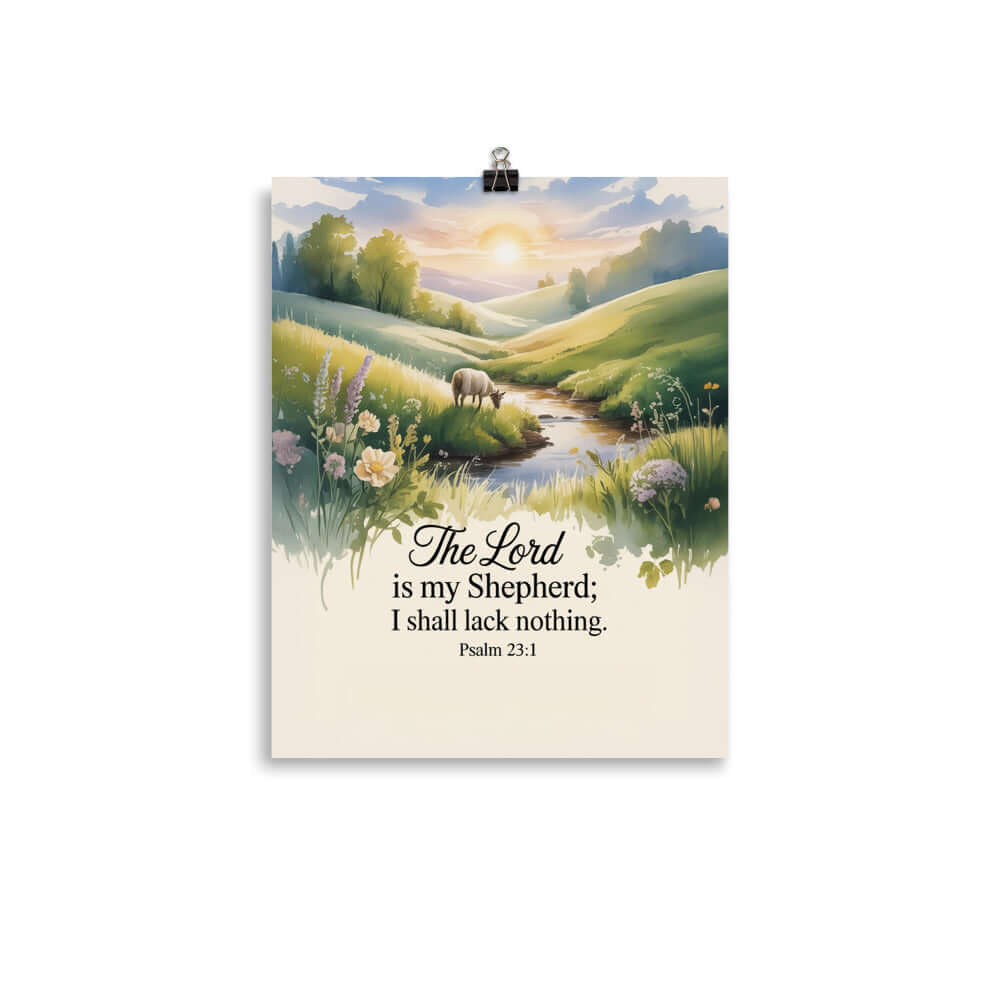 Psalm 23:1 Bible Verse, Lord Enhanced Matte Paper Poster 11″×14″