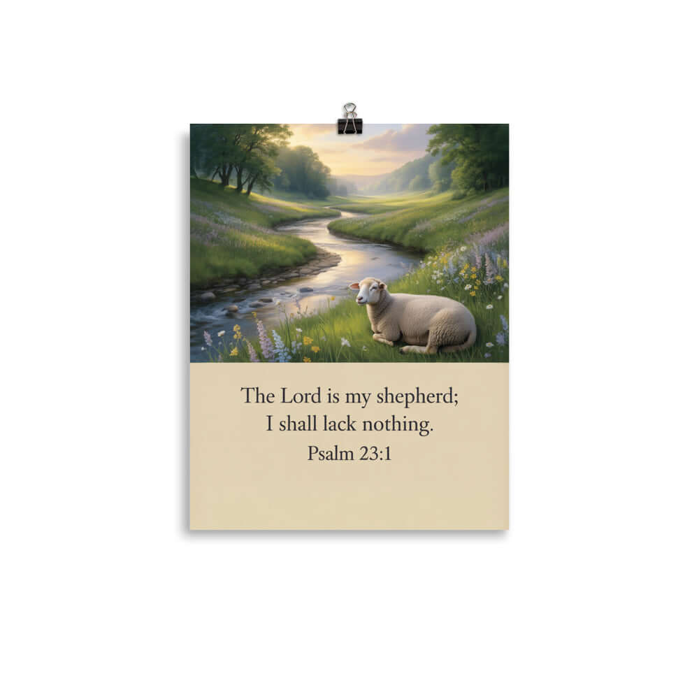 Psalm 23:1 Bible Verse, I shall Enhanced Matte Paper Poster 11″×14″