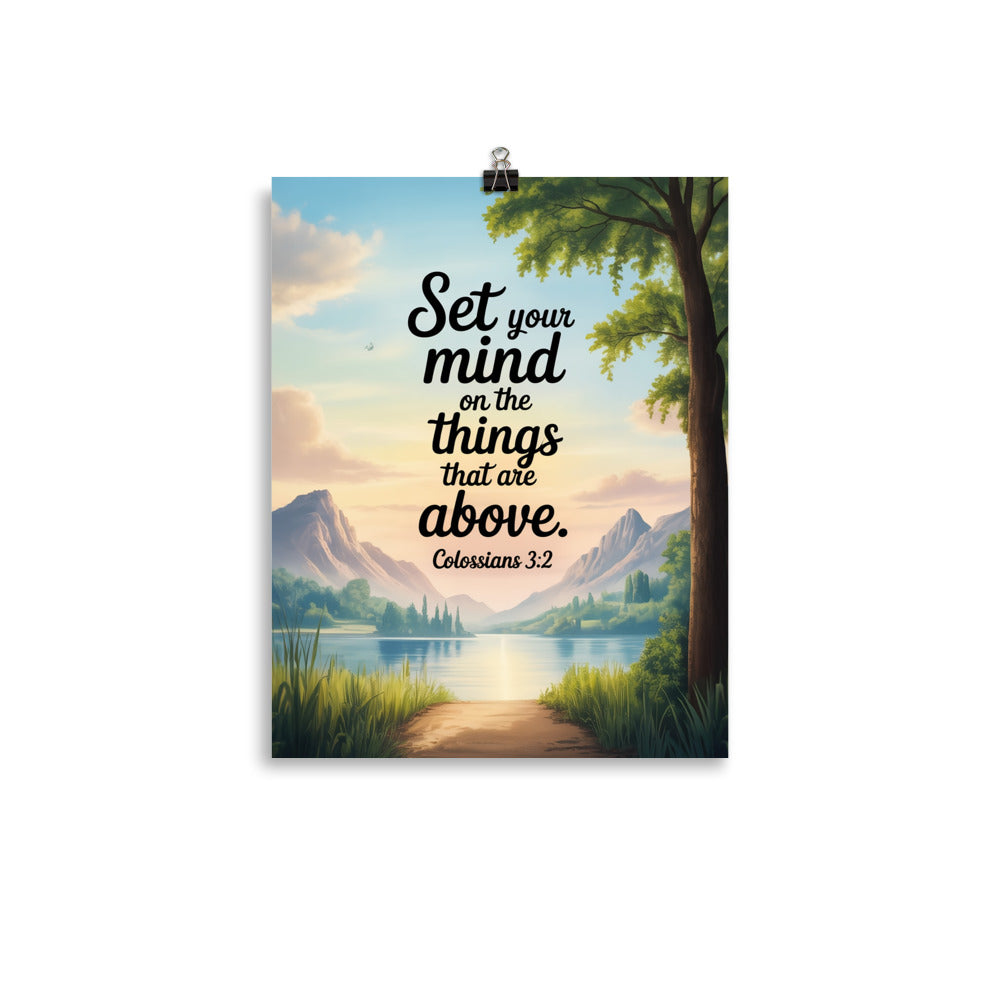 Colossians 3:2 Bible Verse Set Enhanced Matte Paper Poster 11″×14″